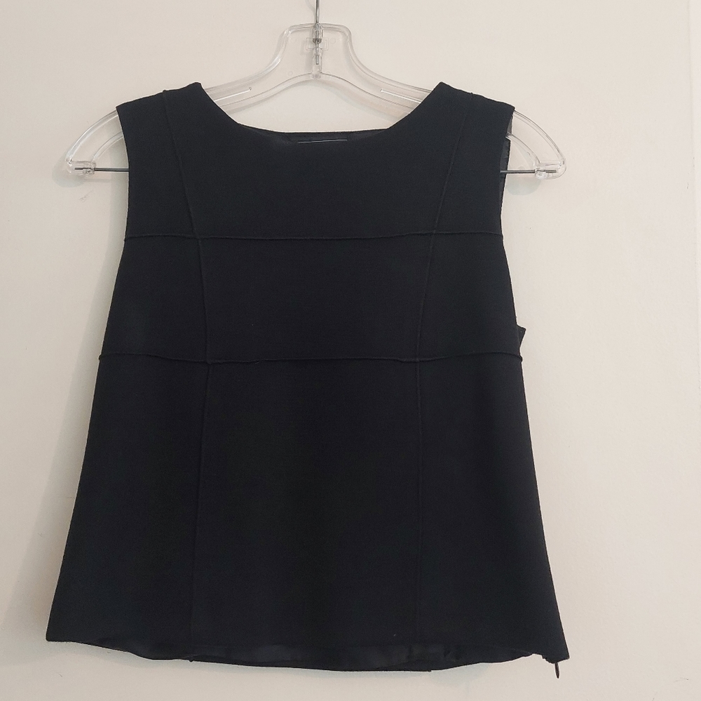 3 piece Black Italian jacket, top (zipper on side) and  mini skirt.
